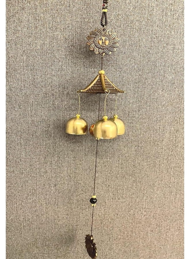 WARMINGO DE Wind Chime for Home Balcony & Garden | 3 Bells Sun Design Hanging | Good Luck Vastu Feng Shui Bell Perfect for Gifting & Decor - Image 4